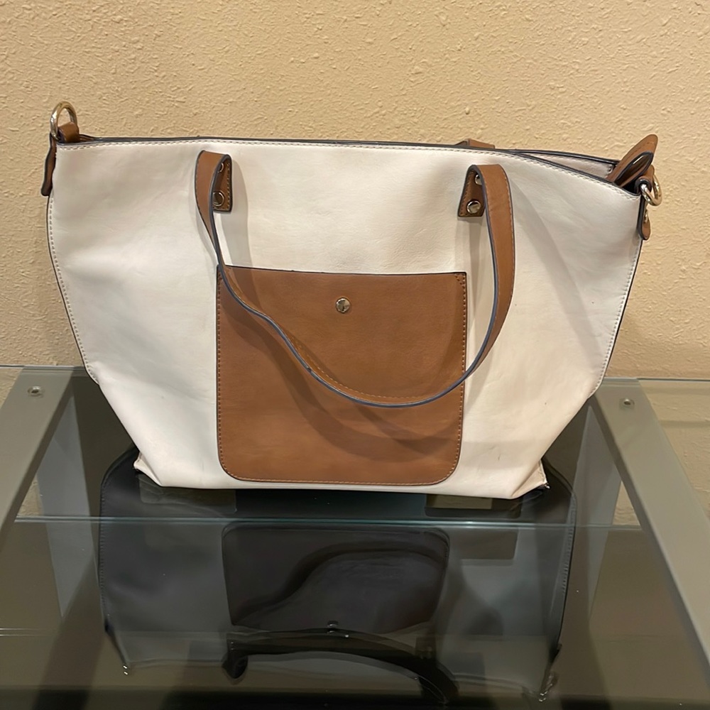 Cream and brown bag